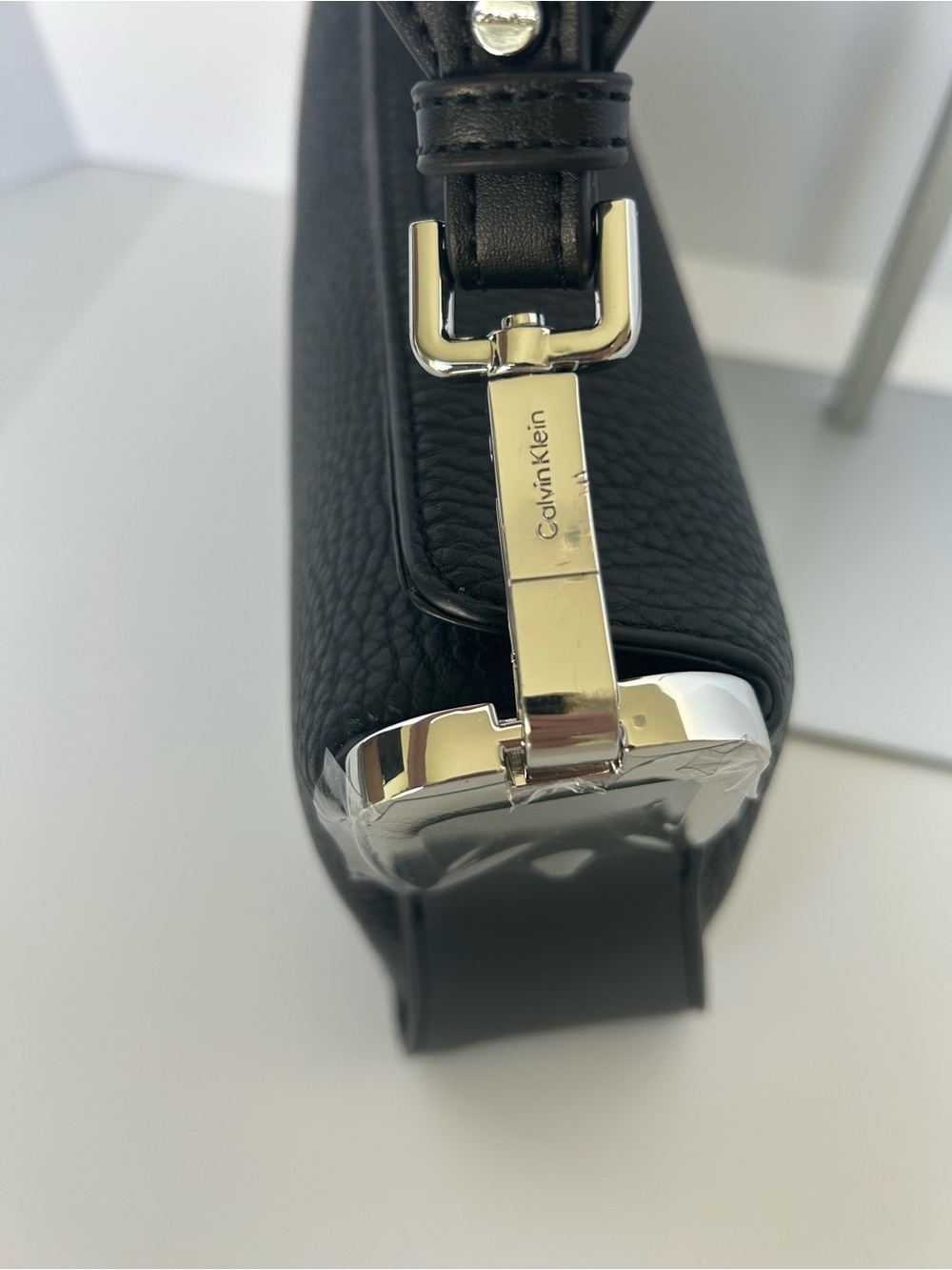 Calvin Klein Fay Demi Shoulder with Magnetic Top Closure Black Pebbled - Picture 9 of 15